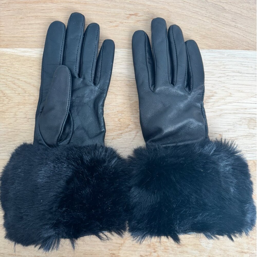 Ted Baker leather gloves with faux fur